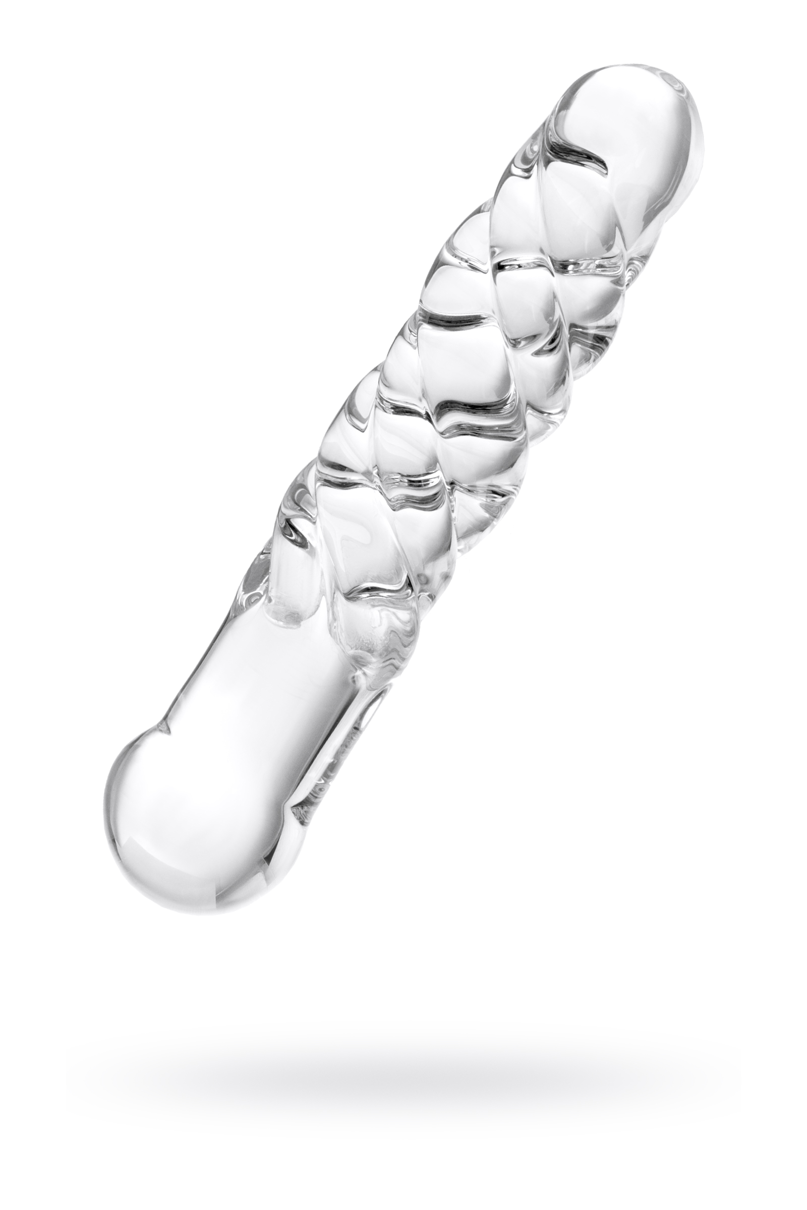 Двусторонний фаллоимитатор Sexus Glass, стекло,  прозрачный, 16 см