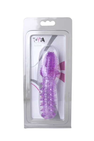 Насадка на пенис с ворсинками TOYFA, TPE, фиолетовая, 13,5 см