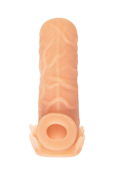 Насадка KOKOS реалистичная с дополнительной стимуляцией, TPE, телесная, 12 см