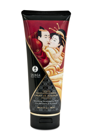 Массажный крем Shunga /Клубника и шампанское/ 200 мл