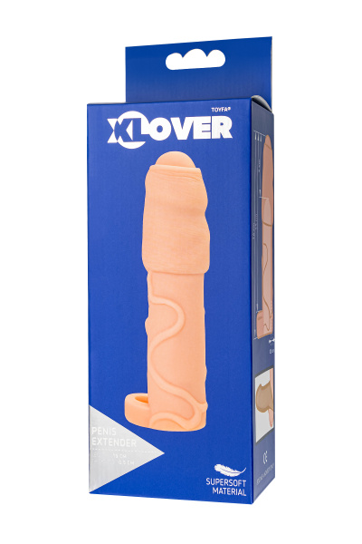 Насадка XLover by TOYFA, для увеличения размера, TPE, телесный, 16 см