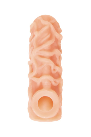 Насадка KOKOS реалистичная с дополнительной стимуляцией, TPE, телесная, 12 см